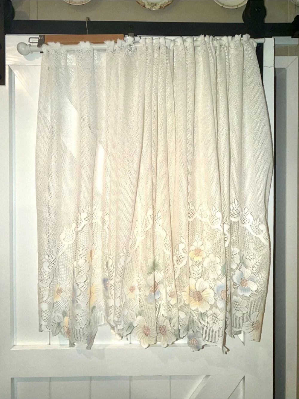 Vintage Floral Lace Curtains - Set of 4 Panels